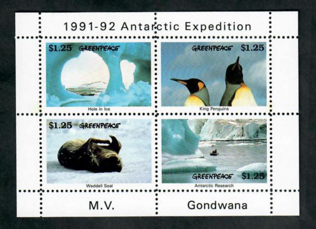 NEW ZEALAND 1991 Antarctica Greenpeace miniature sheet. - 20196 - UHM image 0