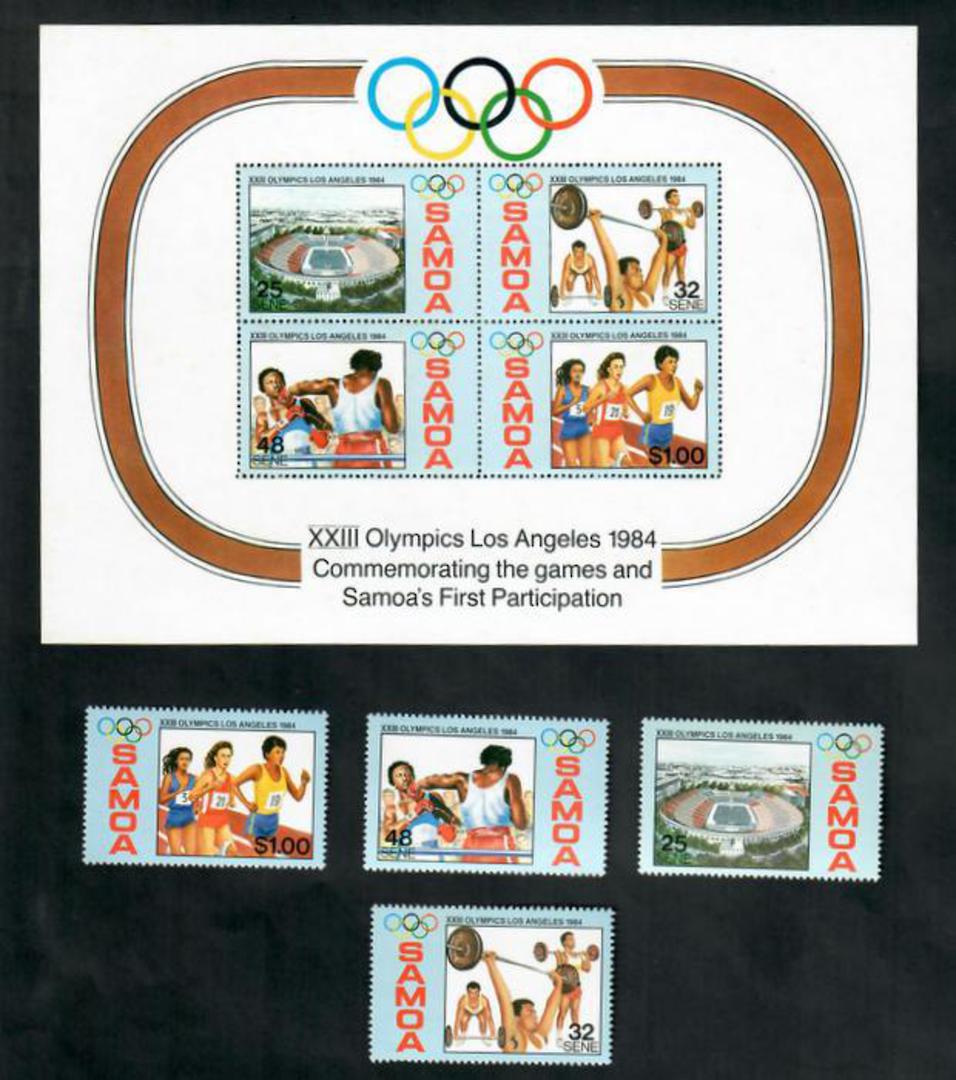 SAMOA 1984 Olympics. Set of 4 and miniature sheet. - 50996 - UHM image 0