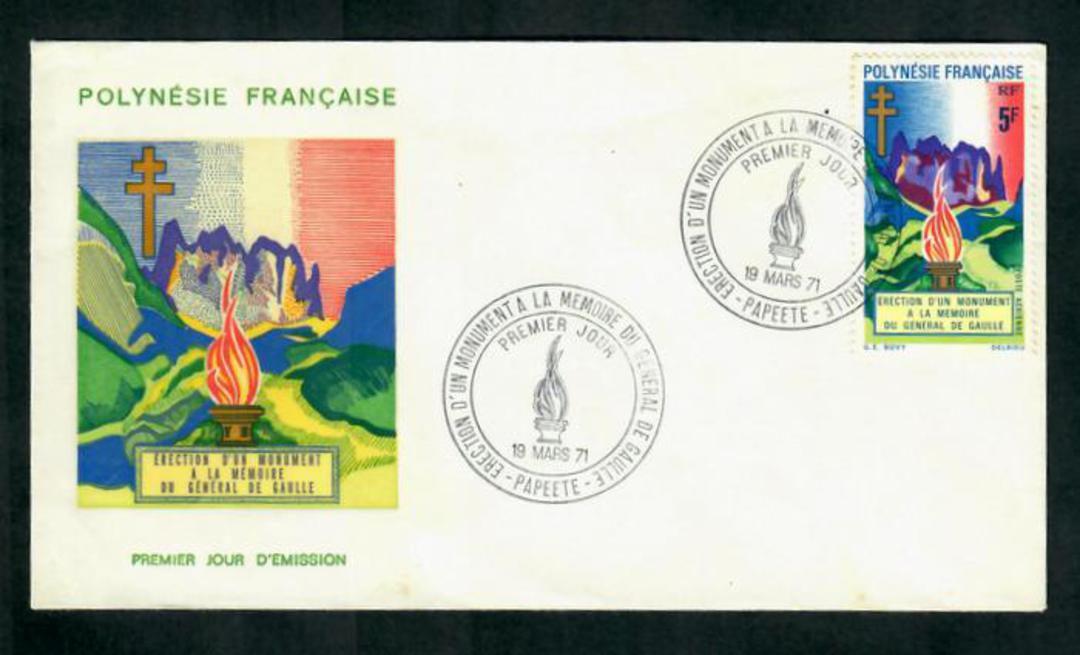 FRENCH POLYNESIA 1971 Monument of de Gaulle on first day cover. - 31268 - FDC image 0
