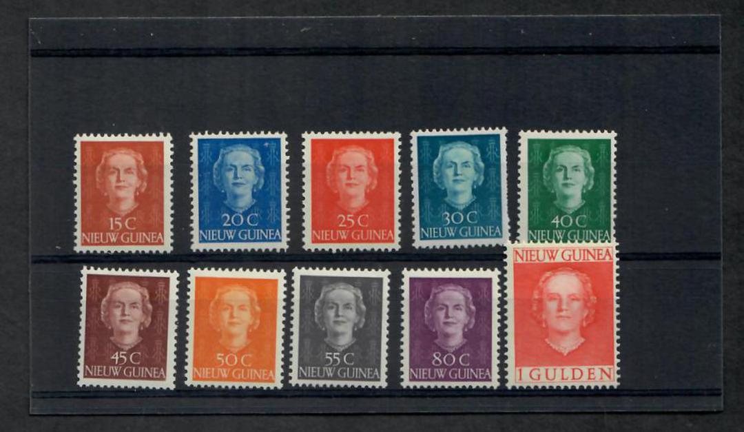NETHERLANDS NEW GUINEA 1950 Definitives. Set of 9 middle values plus the 1g Red. - 22561 - Mint image 0