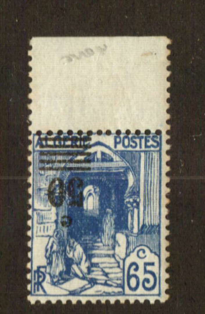 ALGERIA 1941 Surcharge 50c on 65c Bright Blue with inverted surcharge. - 74530 - UHM image 0