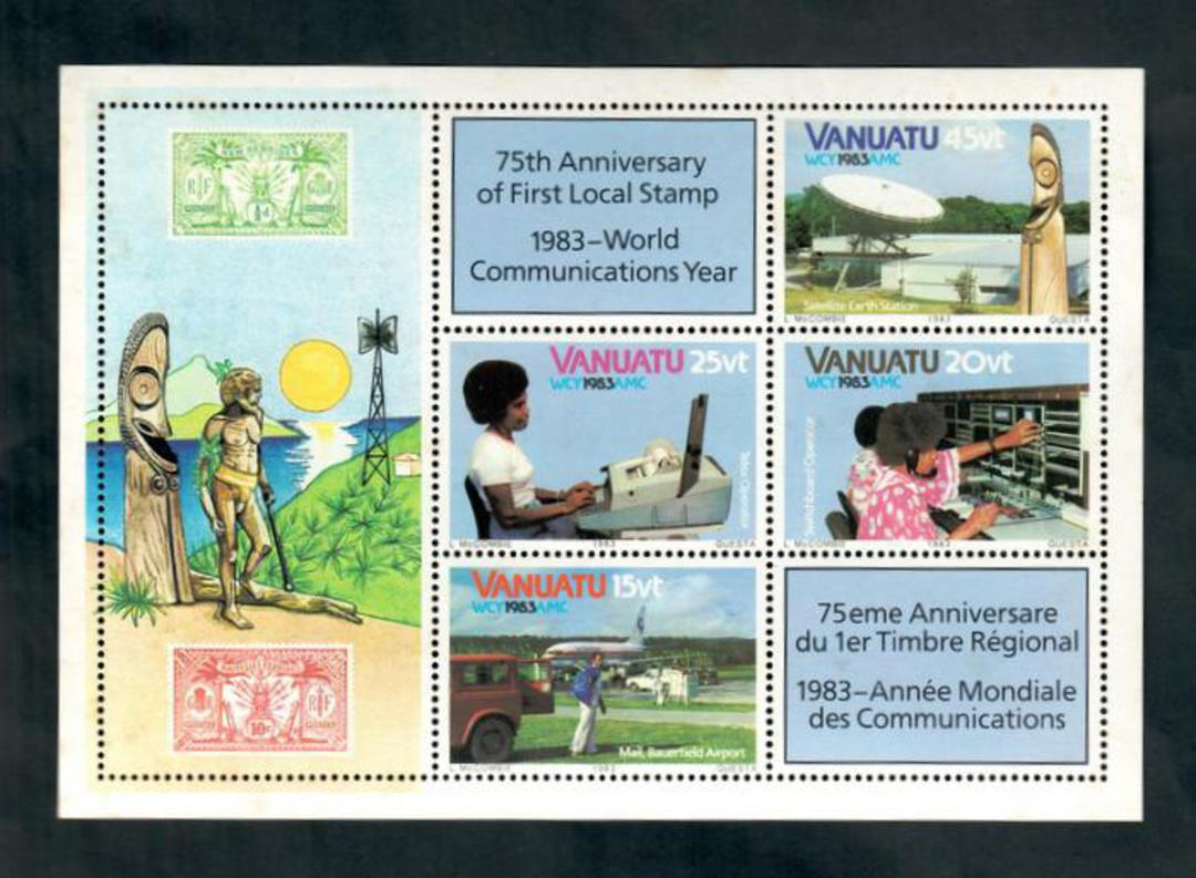 VANUATU 1983 World Communications Year. Miniature sheet. - 50055 - UHM image 0