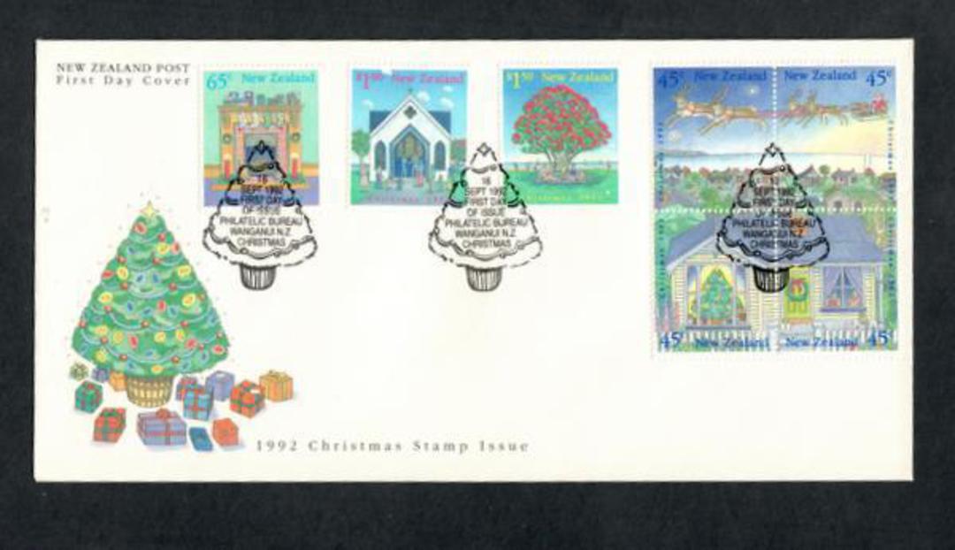 NEW ZEALAND 1992 Christmas. Set of 7 on first day cover. - 130022 - FDC image 0