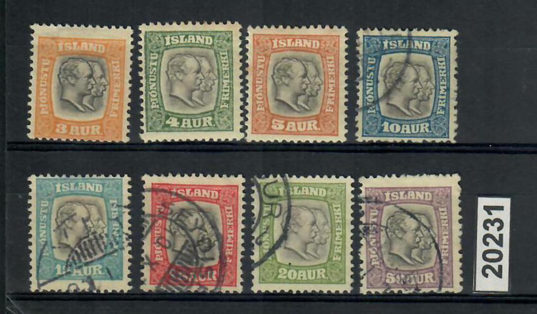 ICELAND 1907 Officials. Set of 8. - 20231 - FU image 0