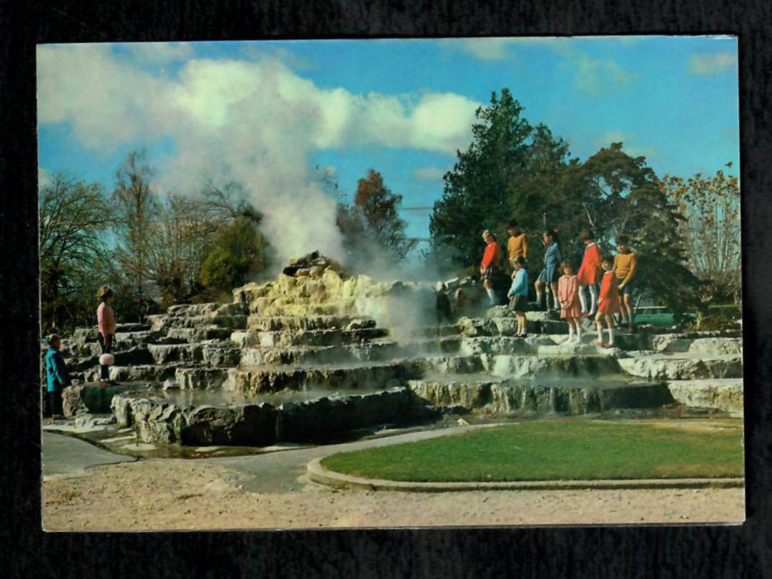 Modern Coloured Postcard by Gladys Goodall of Thermal Terraces Rotorua. - 444593 - Postcard image 0
