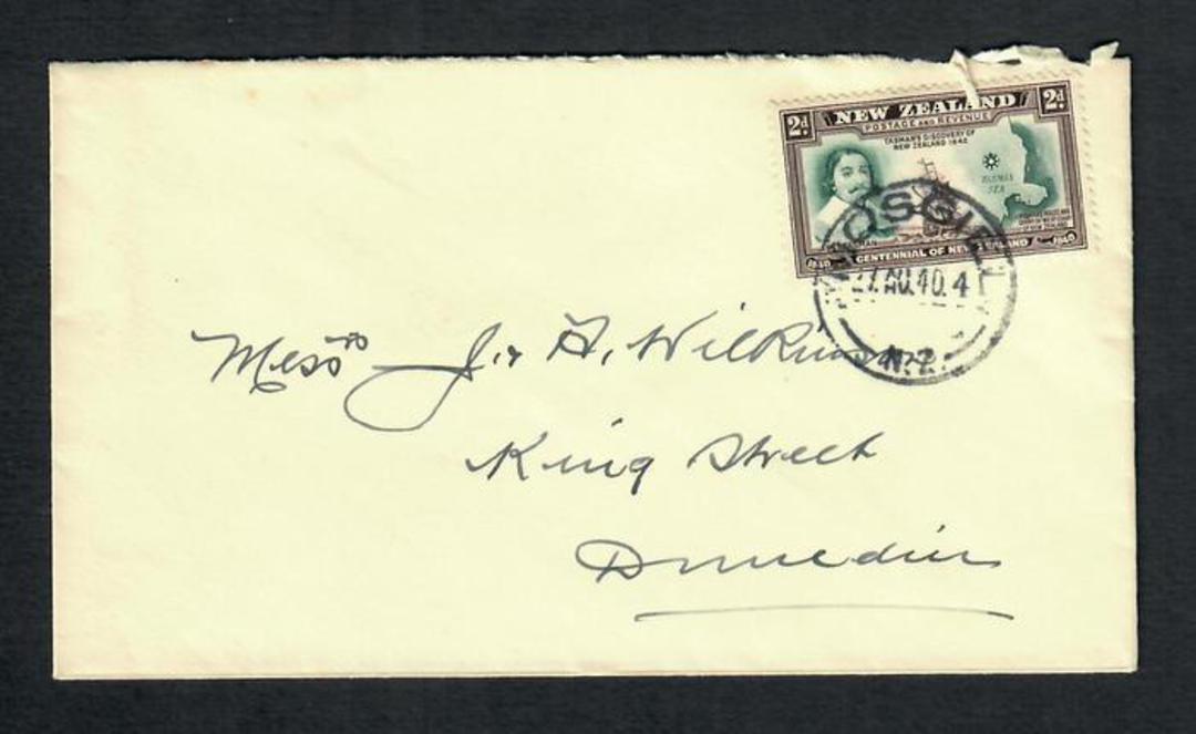 NEW ZEALAND 1940 Centennial 2d on cover with nice circular date stamp. - 31580 - PostalHist image 0
