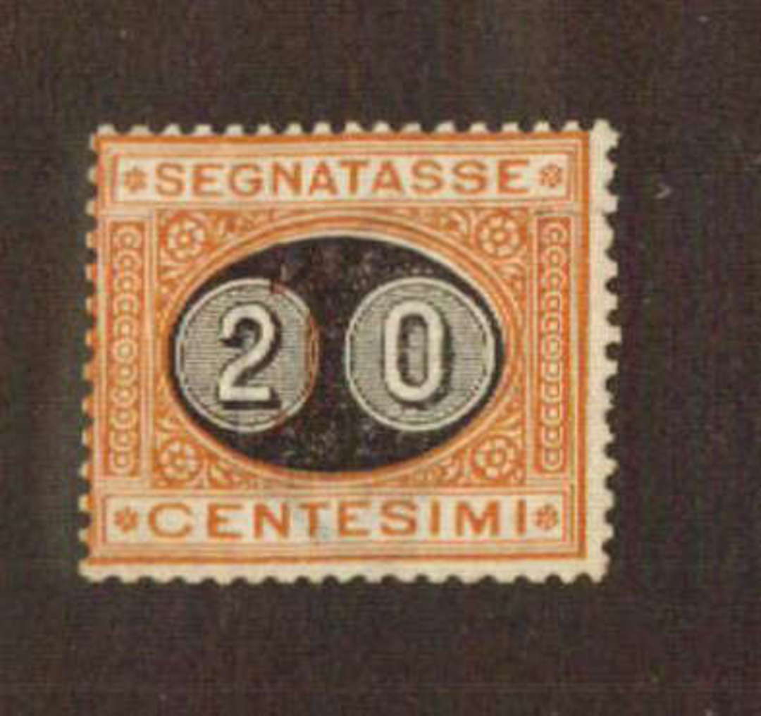 ITALY 1890 Postage Due 20 on 2c Magenta and Orange. - 71122 - Mint image 0