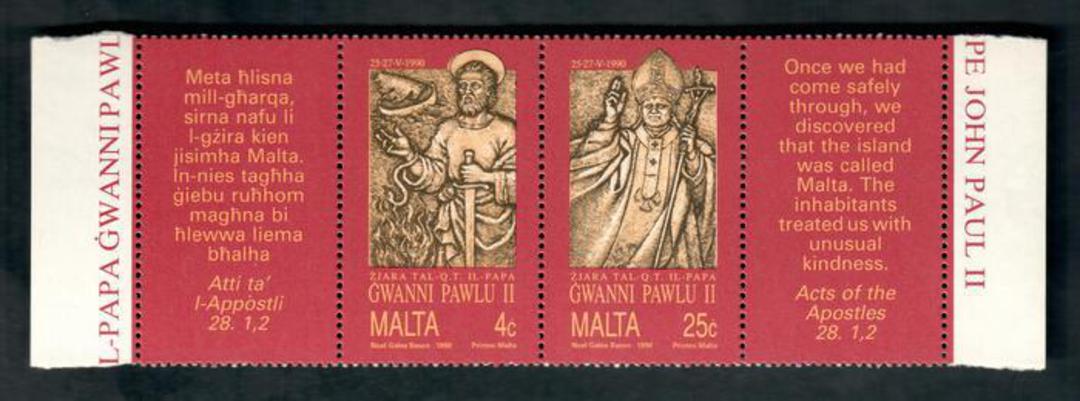 MALTA 1990 Visit of Pope Paul. Joined pair. - 50201 - LHM image 0