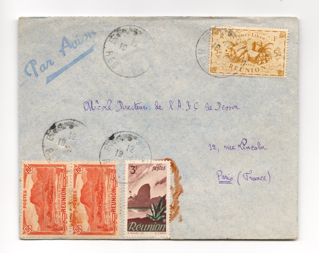 REUNION 1947 Airmail Letter from Etang Sale les Bains to Paris. - 38179 - PostalHist image 0