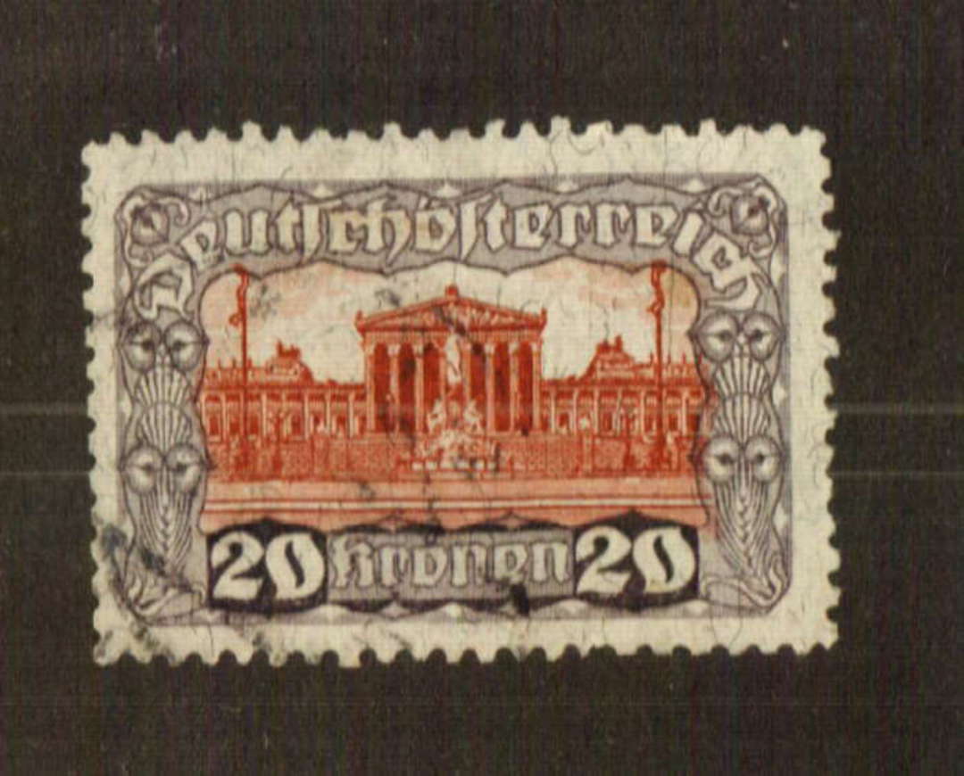 AUSTRIA 1919 Definitive 20k Red-Brown and Violet. Perf 11.1/2. - 71530 - FU image 0