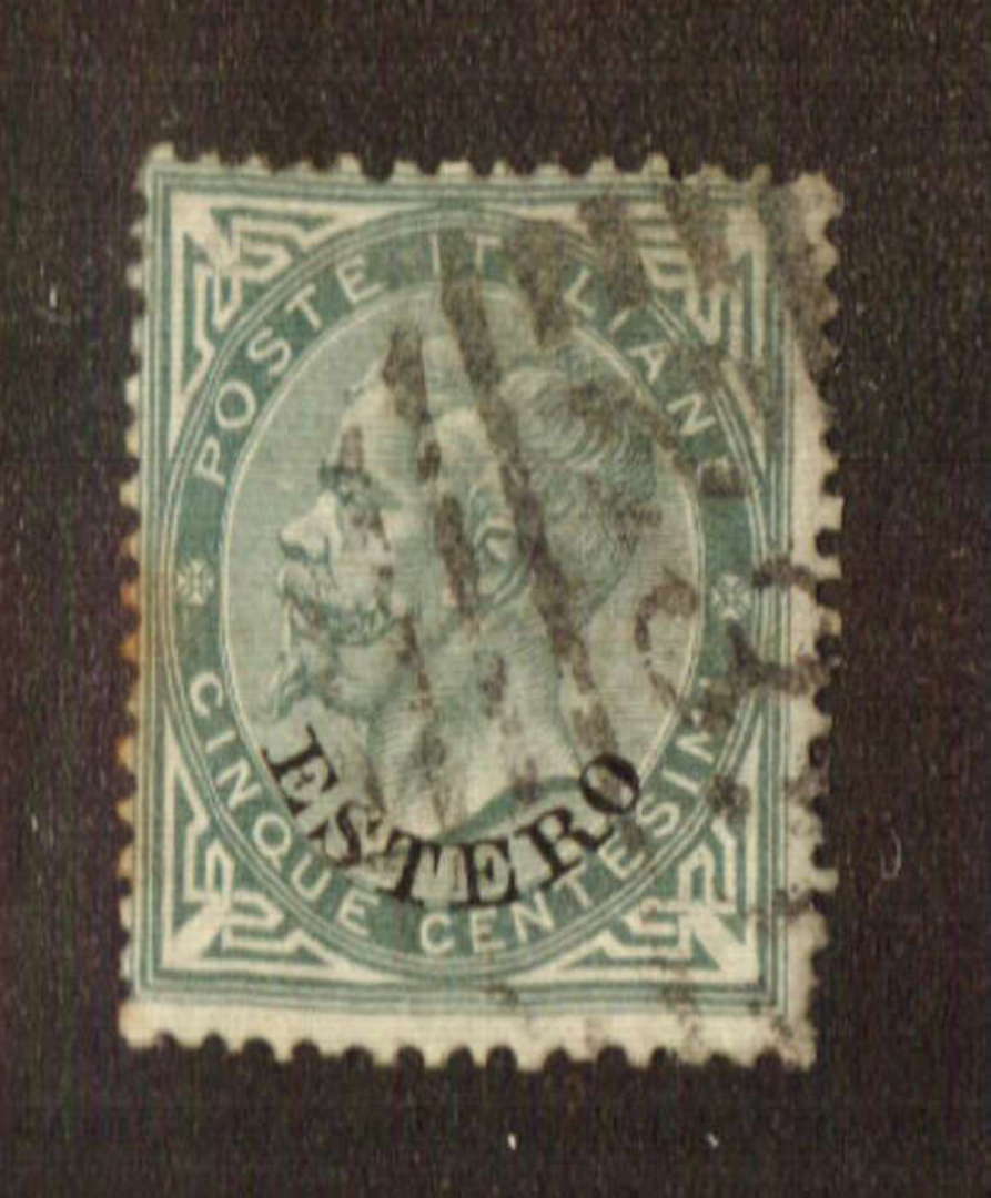 ITALIAN Post Offices in the TURKISH EMPIRE 1874 Definitive 5c Greenish Grey. - 71110 - Used image 0