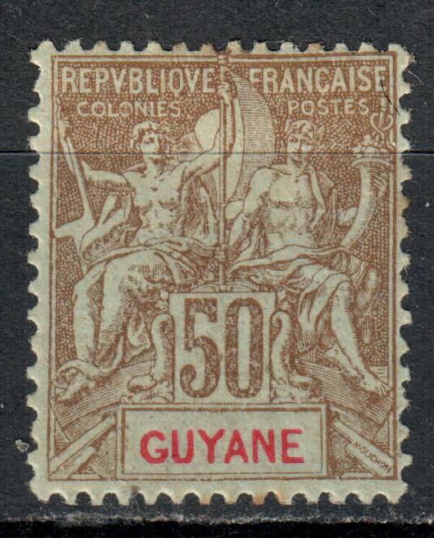FRENCH GUIANA 1900 Definitive 50c Brown on azure. - 39497 - Mint image 0