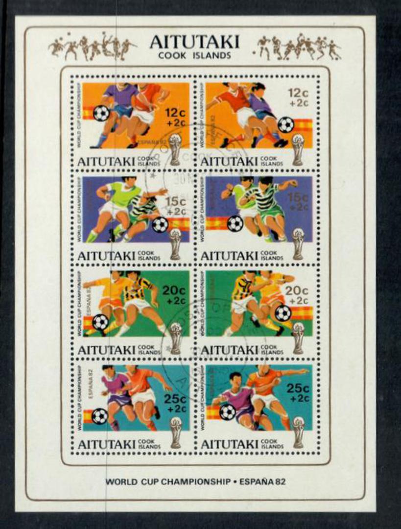 AITUTAKI 1982 World Cup Football Championship. Miniature sheet. - 52032 - VFU image 0