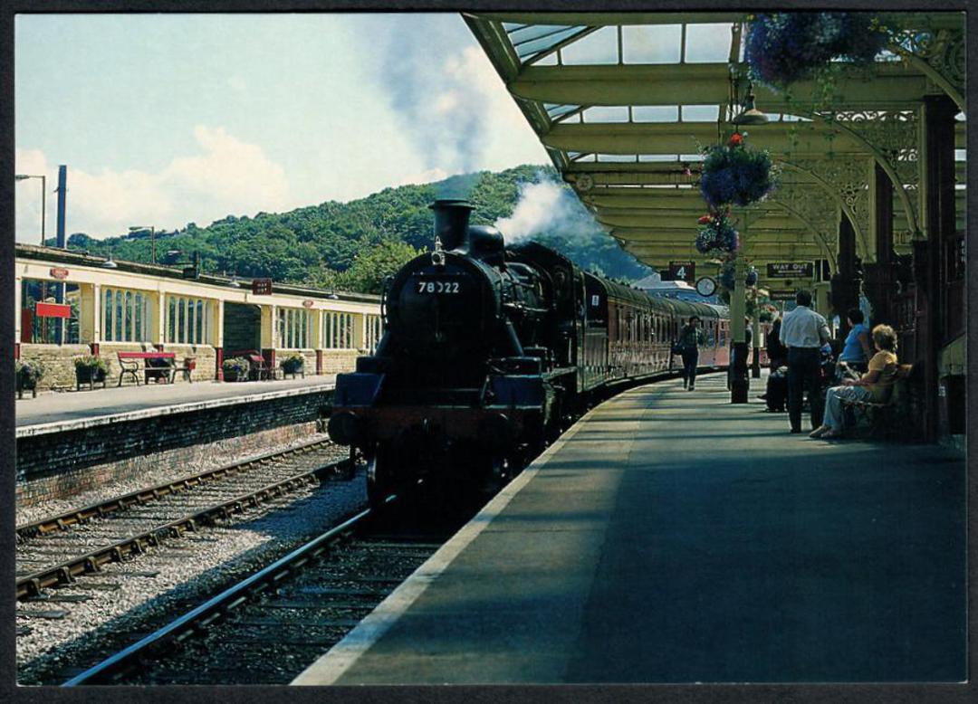Modern Coloured Postcard of Keighley and Worth Valley Railway Standard class 2 2-6-0 #78022 at Keighley Station. - 440021 - Post image 0