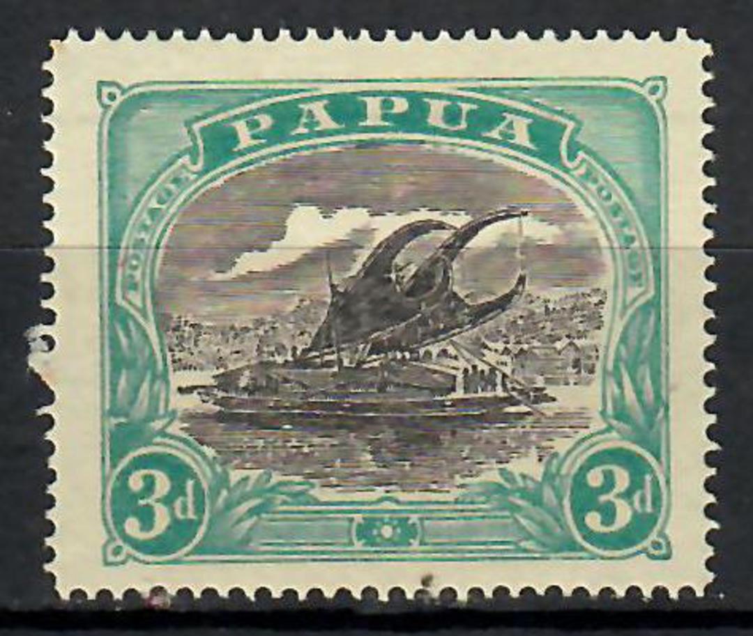 PAPUA 1916 Definitive 3d Sepia-Black and Bright Blue-Green. - 70661 - UHM image 0