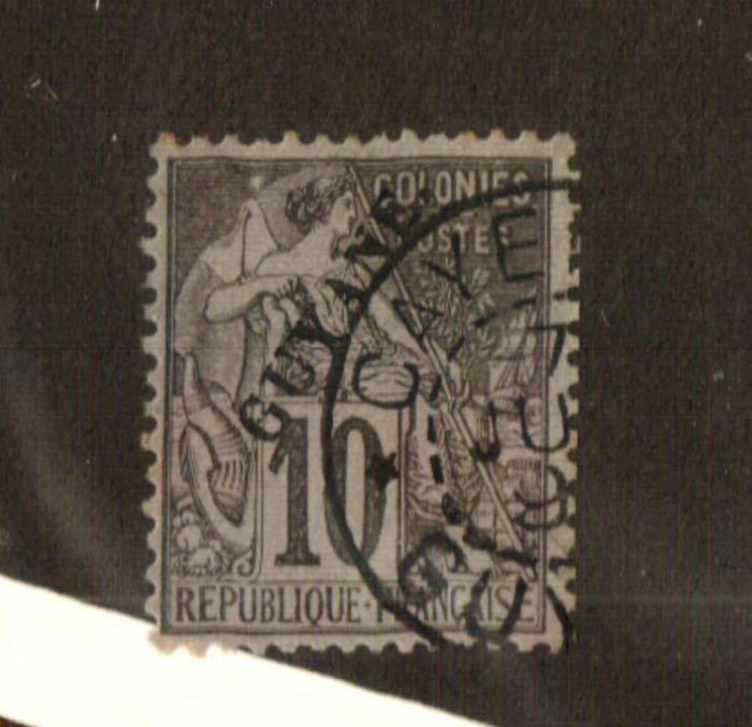 FRENCH GUIANA 1892 Overprint 10c Black on lilac. - 74554 - VFU image 0