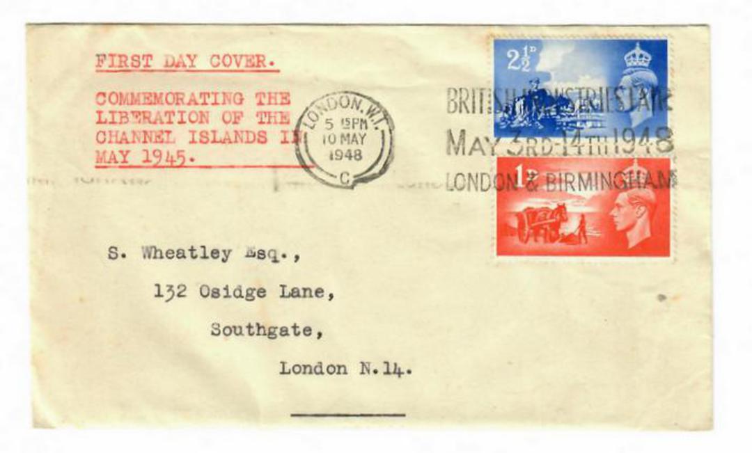 CHANNEL ISLANDS 1948 Definitives. Set of 2 on first day cover. - 30983 - FDC image 0
