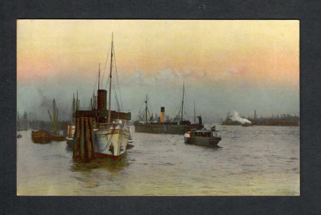 Art card of harbour scene. Christmas message printed on the reverse. - 40329 - Postcard image 0