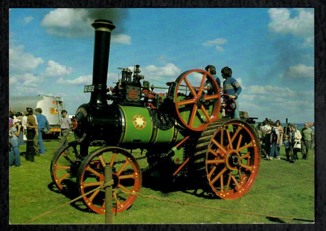 Modern Coloured Postcard of Vintage Tractor 1908 Robey with Vintage Steamroller. Two cards. - 444997 - Postcard image 0