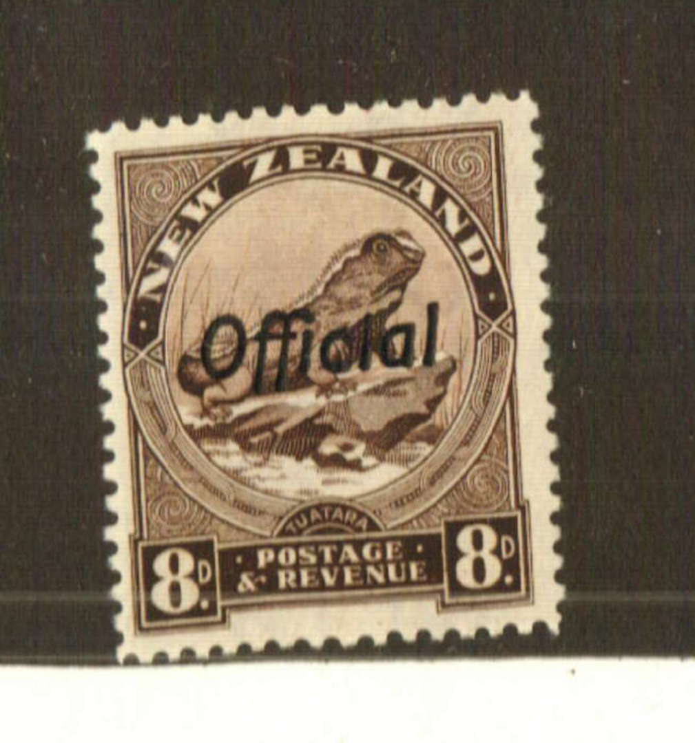 NEW ZEALAND 1935 Pictorial Official 8d Tuatara. Perf 12½. - 74753 - Mint image 0