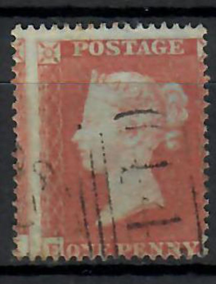 GREAT BRITAIN 1854 1d Red-Brown. Nice light cancel but way off centre so that the right letter does not appear. Letters E and it image 0