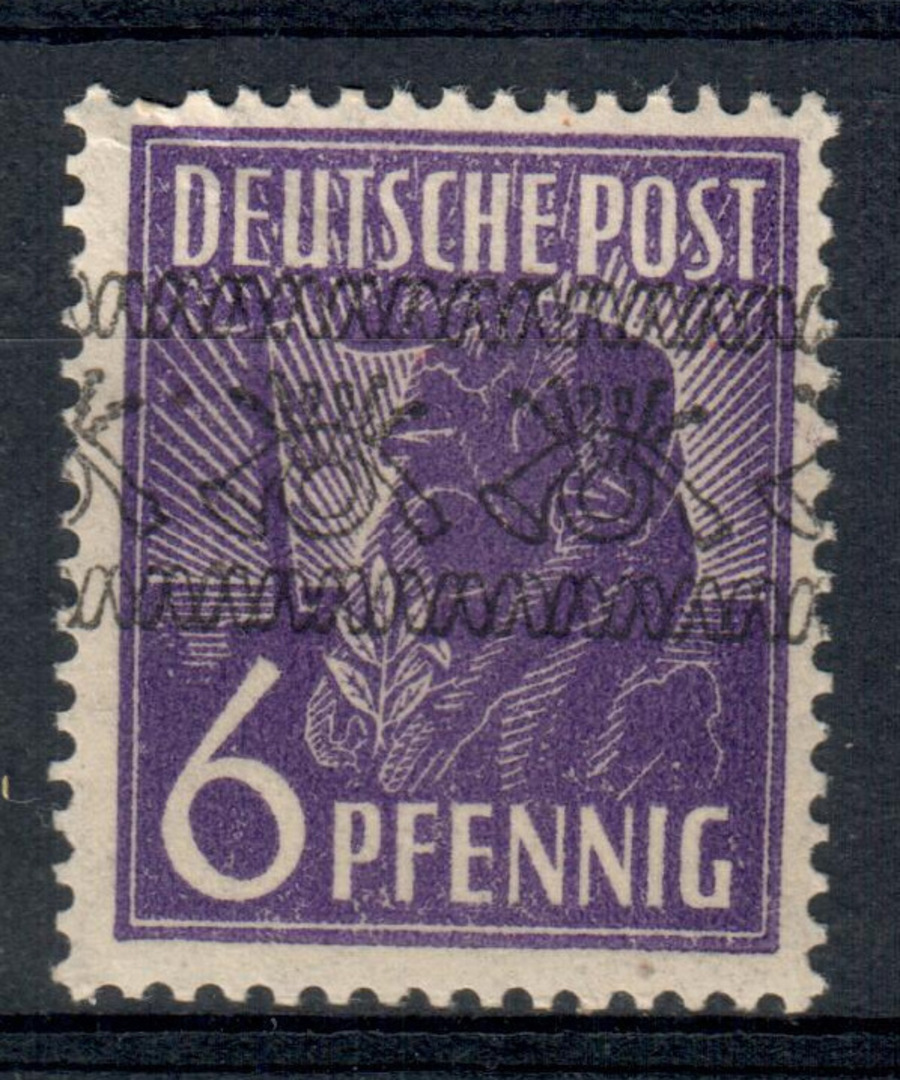 GERMANY Allied Occupation 1948 6 pf Violet with reduced size overprint A2 as listed by Stanley Gibbons. Overprint inverted. - 72 image 0