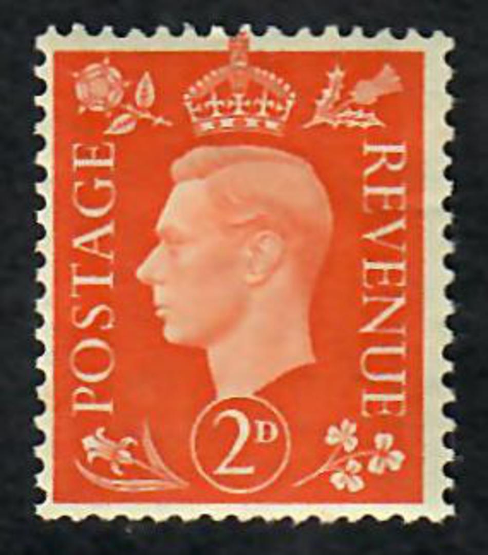 GREAT BRITAIN 1937 Geo 6th Definitive 2d Orange. Watermark Sideways. Fine lightly hinged. - 70276 - LHM image 0