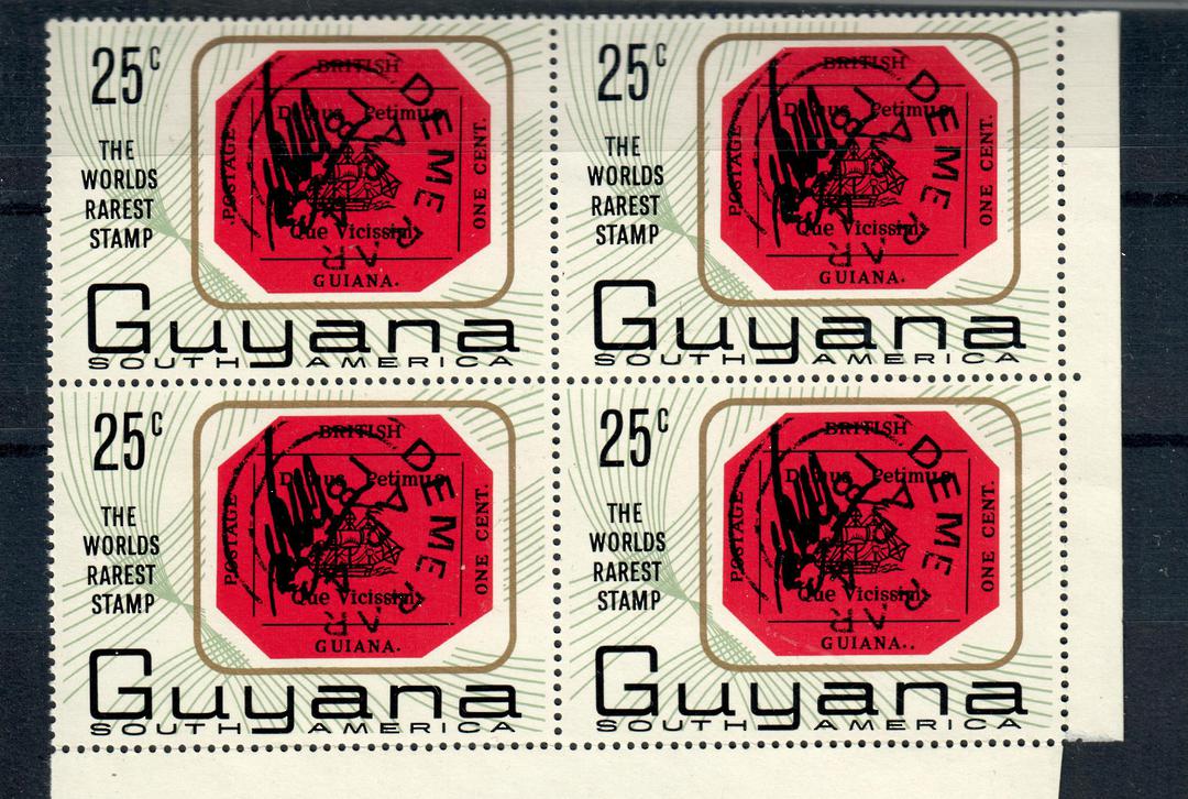 GUYANA 1967 World's Rarest Stamp 25c. Variety listed in the old Elizabethan catalogue under the Varieties section. Extra fullsto image 0