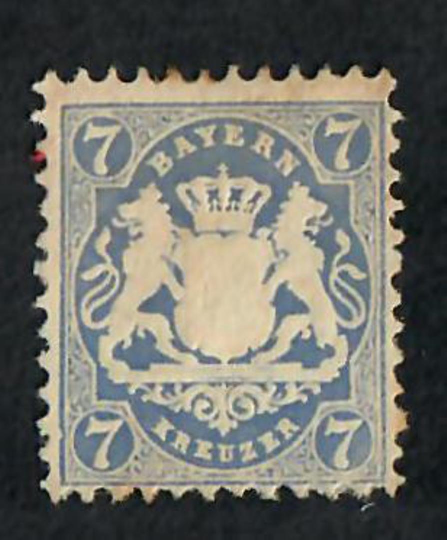 BAVARIA 1870 Definitive with Watermark Wider Mesh (W5) 7k Pale Blue. Perf 11.5. Excellent copy. - 71478 - VFU image 0