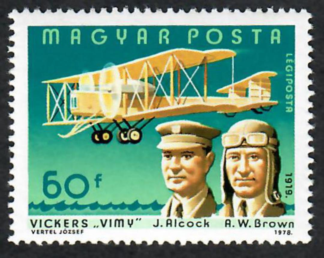 HUNGARY 1978 Famous Aviators. Set of 7. - 23768 - UHM image 1