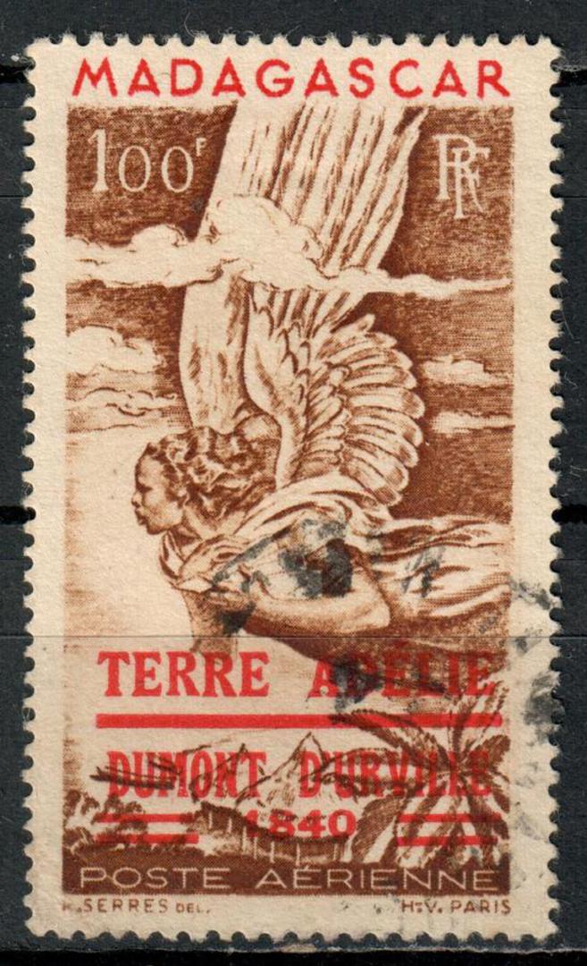 MADAGASCAR 1948 Discovery of Adelie land by D'Urville 100fr Brown and Carmine. Good perfs and well-centred. - 71248 - VFU image 0