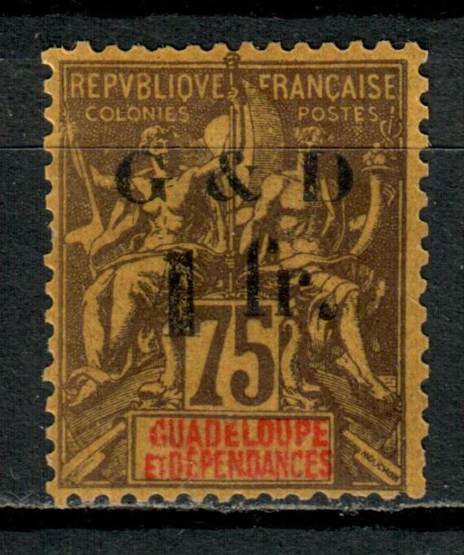 GUADELOUPE 1903 Definitive Surcharge 1fr on 75c Brown on yellow. - 75942 - Mint image 0