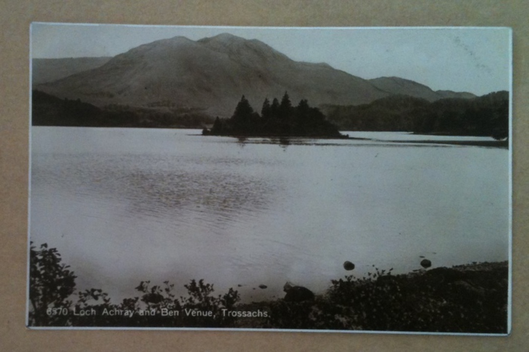 Real Photograph of Loch Achray and Ben VenueTrossachs. - 242561 - Postcard image 0