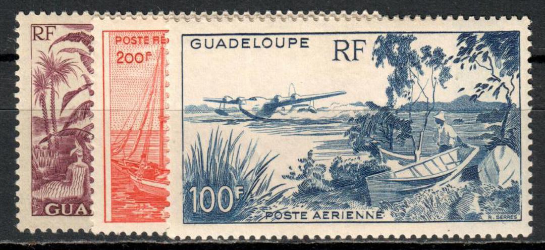 GUADELOUPE 1947 Air Definitives. Set of 3. - 80434 - LHM image 0