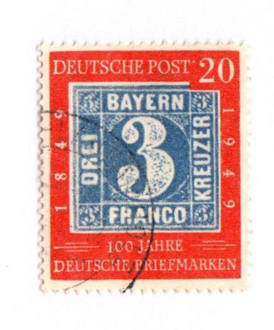 WEST GERMANY 1949 Centenary of the First German Stamps 20pf Grey-Blue and Vermilion. - 75461 - FU image 0