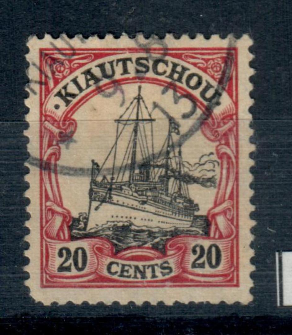 KIAOCHOW 1905 Yacht Kiautschou 20c  Black and Carmine. Watermark. Slightly dull corner. - 21376 - FU image 0