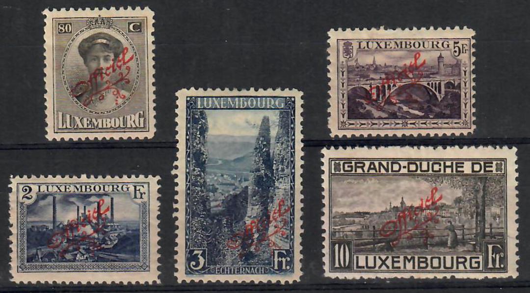 LUXEMBOURG 1922 Official. Set of 5. Overprints in red. - 26233 - Mint image 0