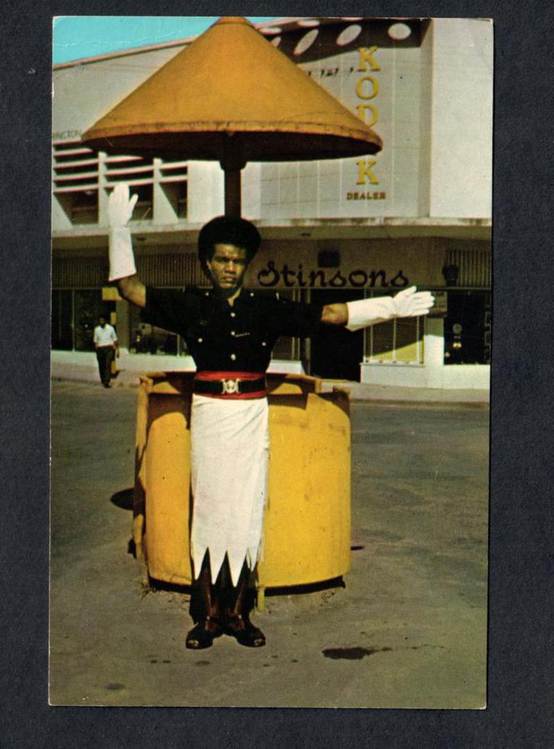 Coloured postcard of Fijian Traffic Policeman. - 43819 - Postcard image 0