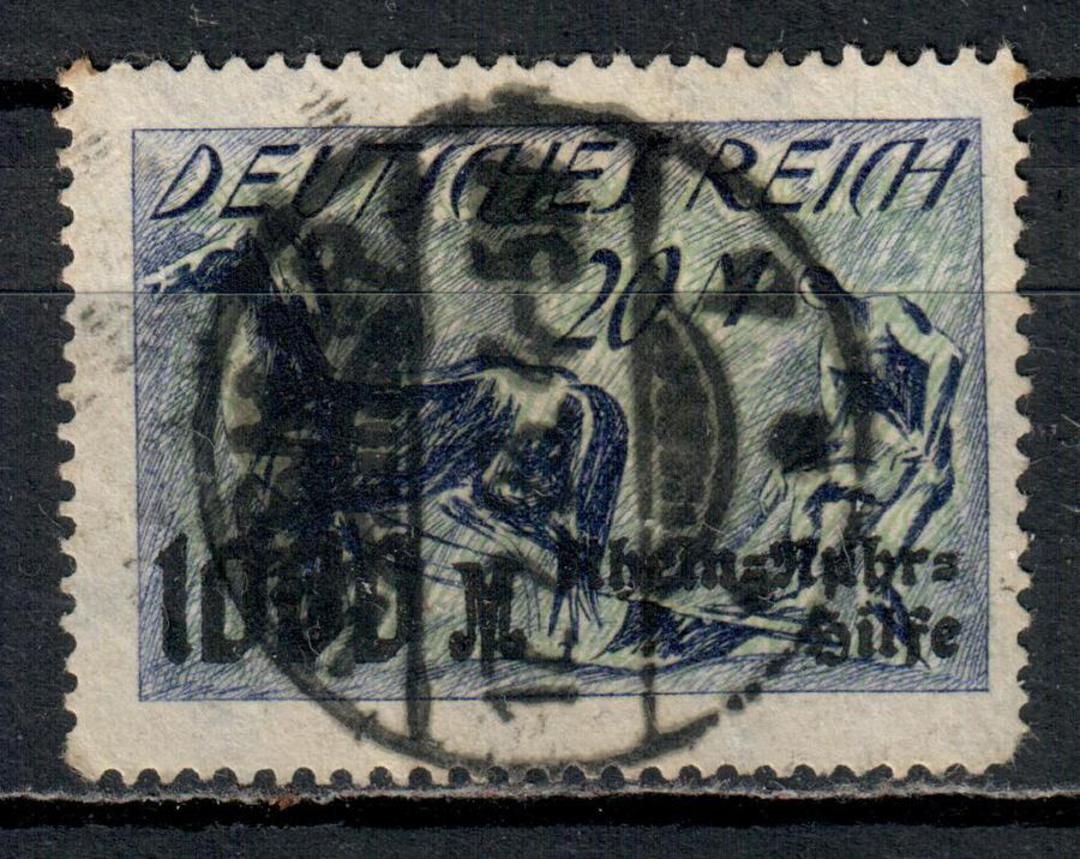 GERMANY 1923 Relief Fund for Sufferers in the Rhine and Ruhr Occupation Districts 20m + 1000m Indigo and Green. - 76057 - Used image 0