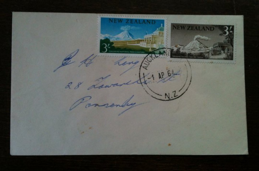 NEW ZEALAND 1960 Pictorial 3/- Multicoloured on first day cover 1/4/1964. - 32686 - FDC image 0