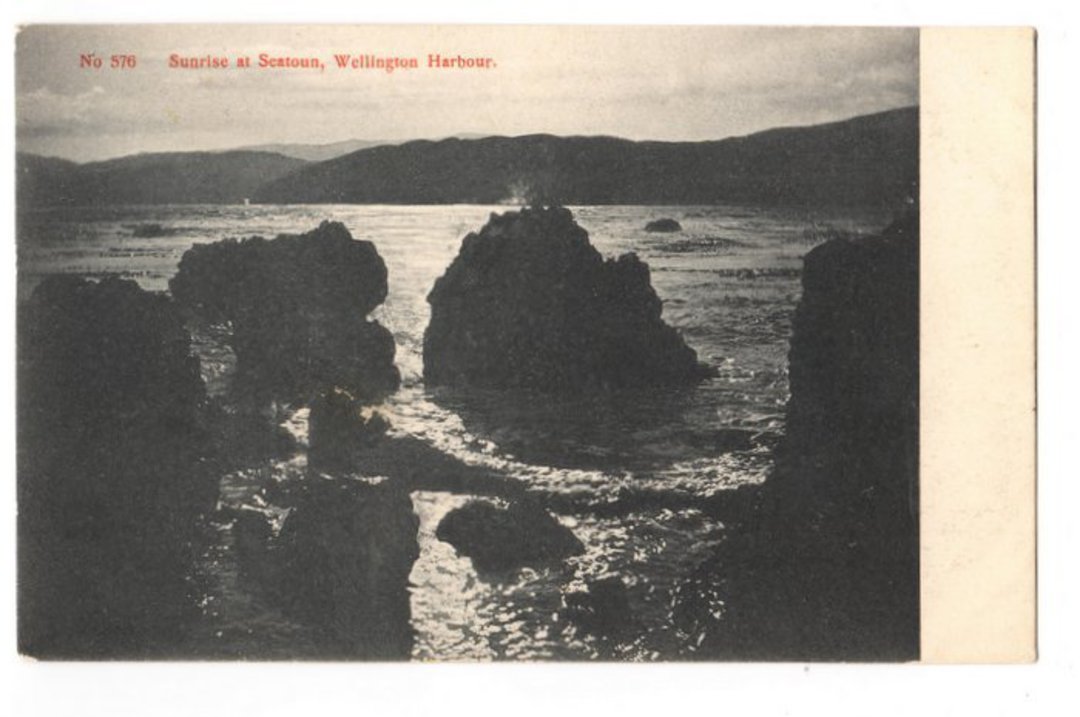 Early Undivided Postcard of the Sunrise at Seatoun Wellington Harbour. - 47357 - Postcard image 0