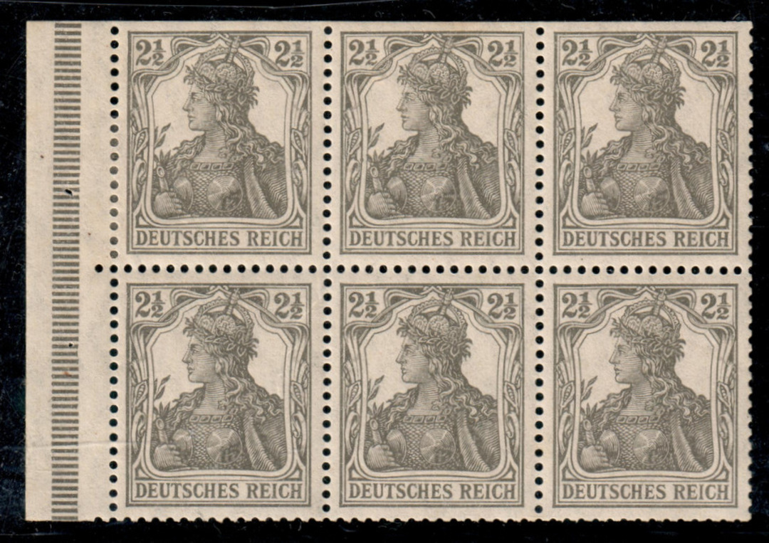 GERMANY 1916 Definitive 2½pf Grey. Booklet Pane from SB 6. - 56745 - UHM image 0