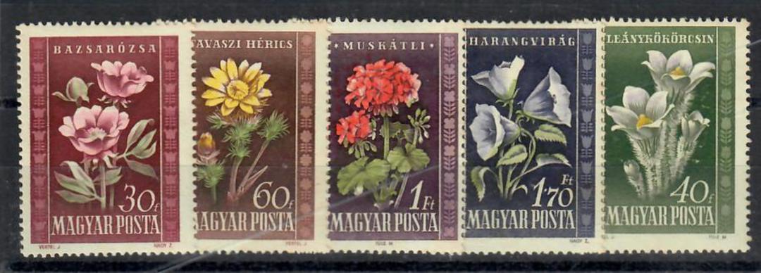 HUNGARY 1950 Flowers. Set of 5. - 23779 - UHM image 0