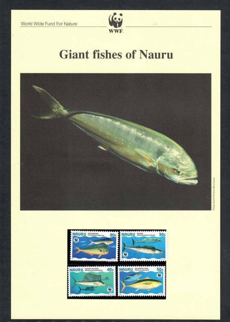 NAURU 1997 Endangered Species Giant Fish. World Wildfile Fund. Set of 4 in mint never hinged and on first day covers with 6 page image 0