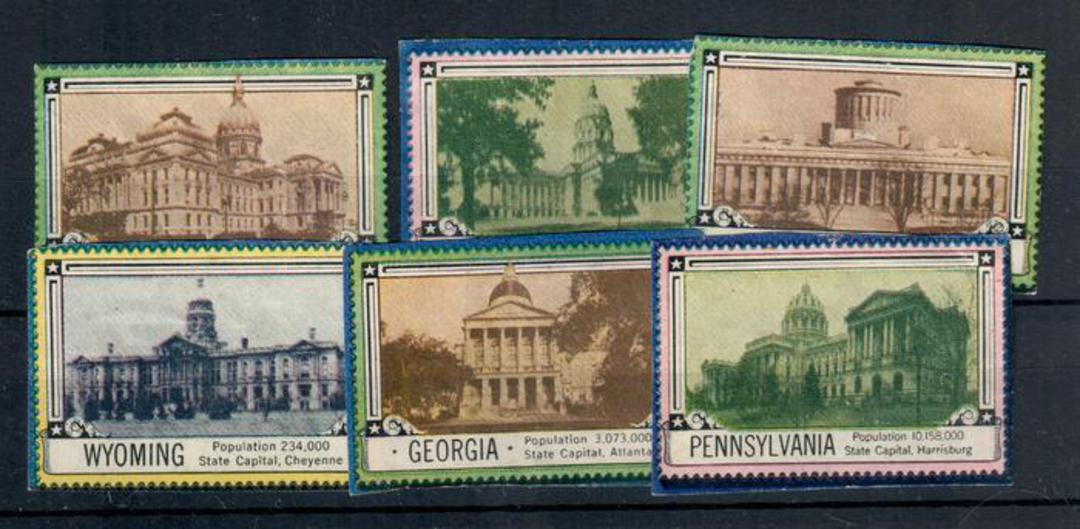 USA State Capitals. 6 Labels. - 20381 - Cinderellas image 0