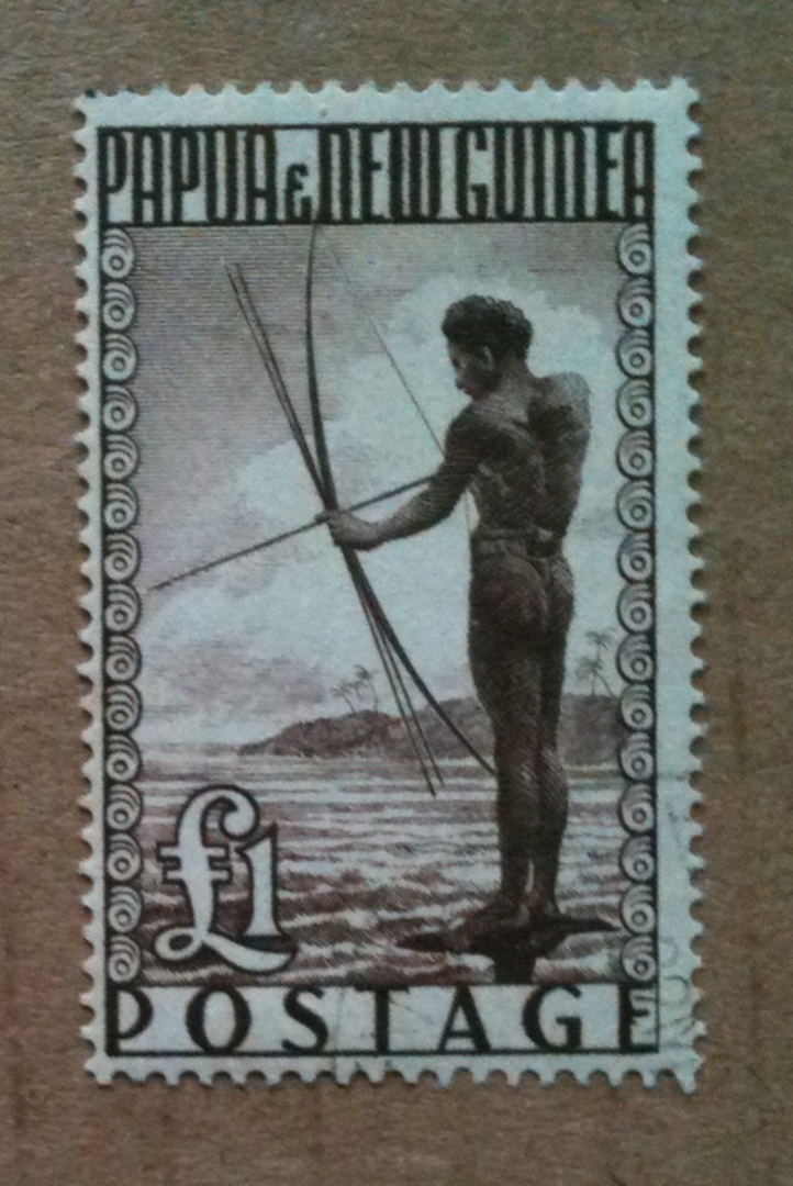 PAPUA NEW GUINEA 1952 Definitive £1 Deep Brown. - 74214 - LHM image 0