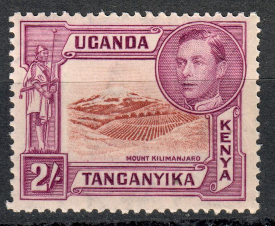 KENYA UGANDA TANGANYIKA 1938 Geo 6th Definitive 2/- Lake-Brown and Brown-Purple. Perf 13.25. - 8122 - Mint image 0