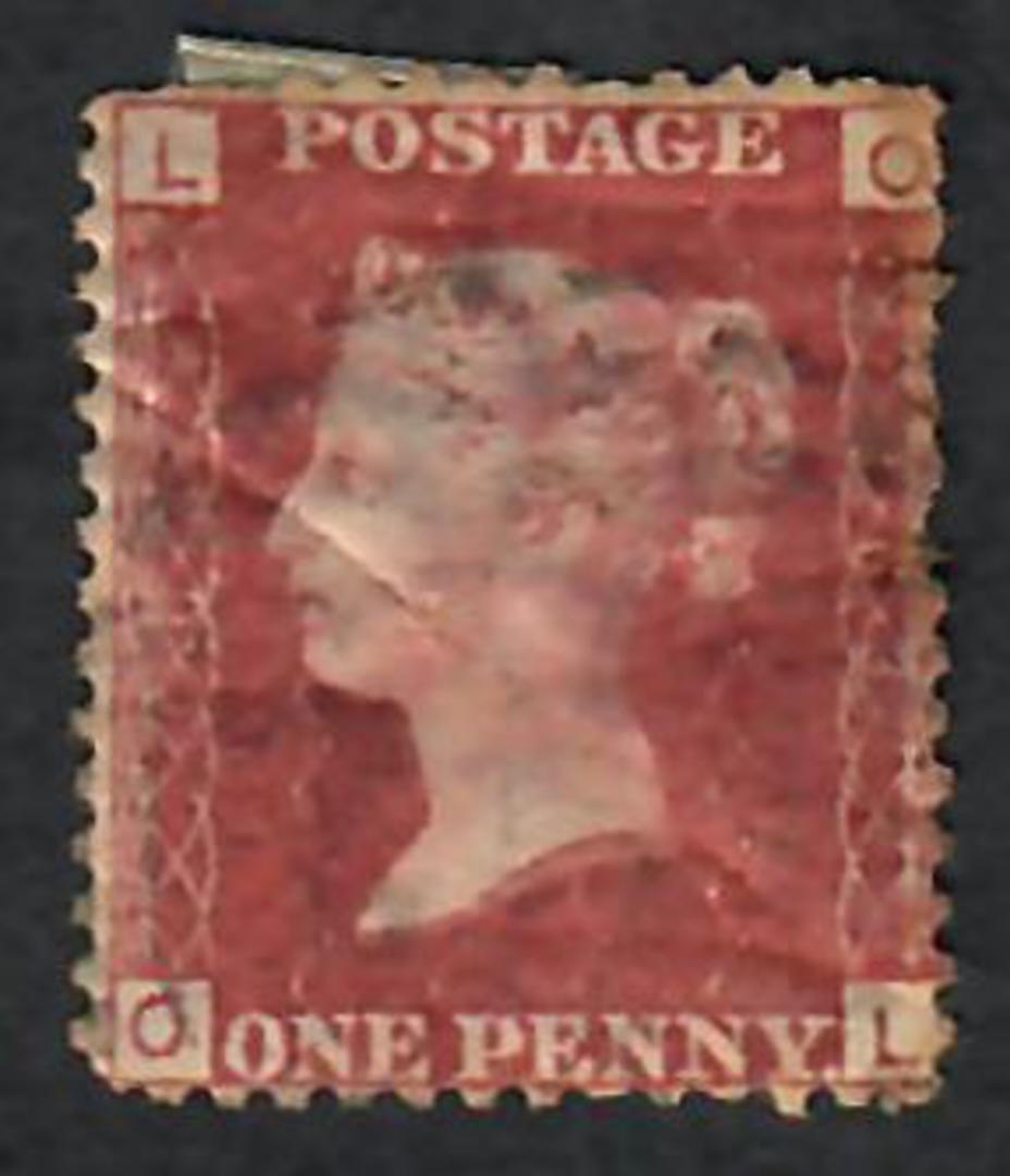 GREAT BRITAIN 1858 1d Red Plate 163 Letters LOOL. - 70163 - Used image 0