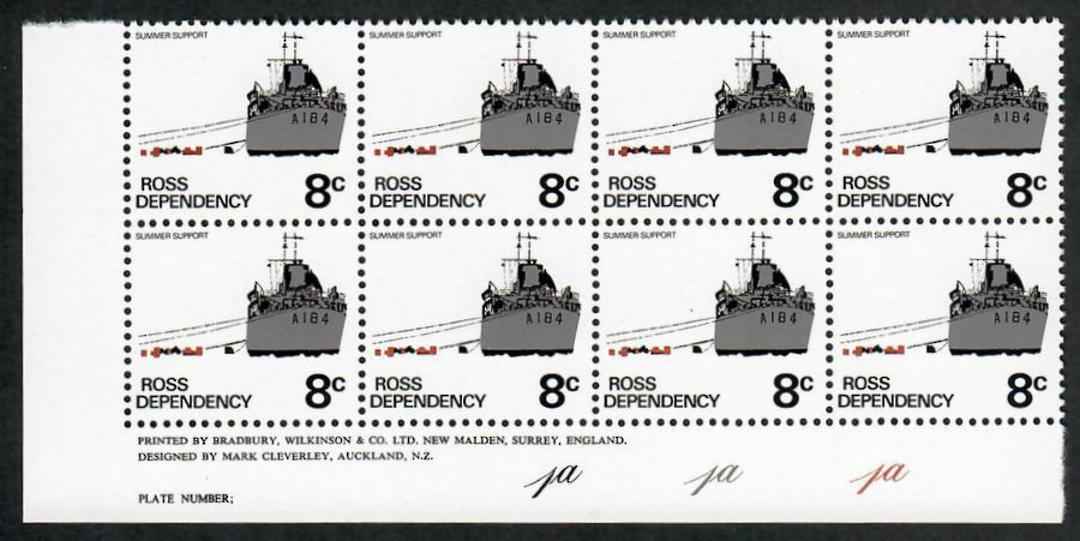 ROSS DEPENDENCY 1972 Pictorials. Original issue on Cream Chalky Paper with Shiney Gum-Arabic. Set of 6 in Plate Blocks. All Plat image 1