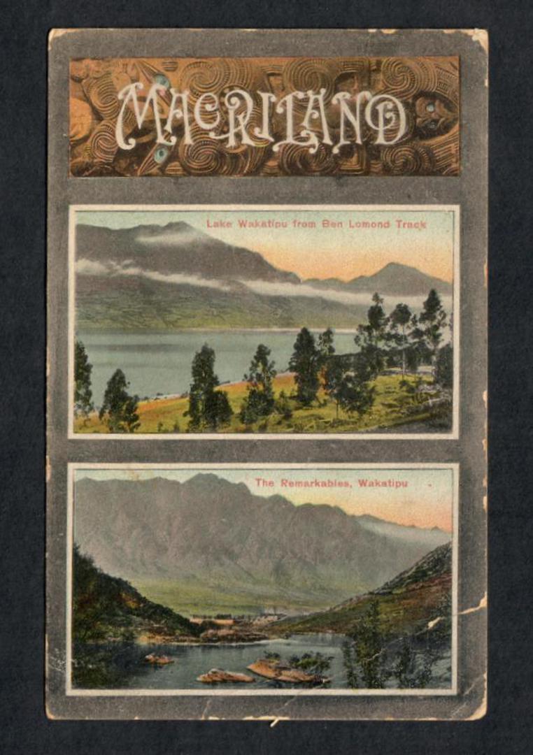 Coloured postcard of Lake Wakatipu from the Ben Lomond Track and The Remarkables Wakatipu. - 49405 - Postcard image 0
